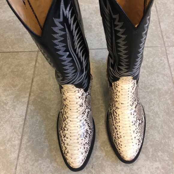belly cut python boots